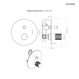 Oltens Hamnes bateria wannowo - prysznicowa podtynkowa kompletna chrom 34106100