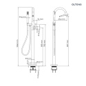 Oltens Molle bateria wannowo-prysznicowa kompletna wolnostojąca chrom