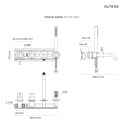 Oltens Molle bateria wannowo-prysznicowa podtynkowa 4 otworowa czarny mat