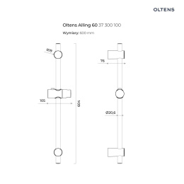 Zestaw prysznicowy Oltens Driva EasyClick (S) Alling 60 chrom/biały 36002110